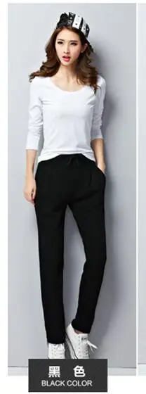 black Thicken Большие размеры 4XL 5XL 6XL, женские брюки на осень и зиму, модные бархатные плотные теплые штаны, однотонные Женские повседневные штаны с карманами - Цвет: black Thicken