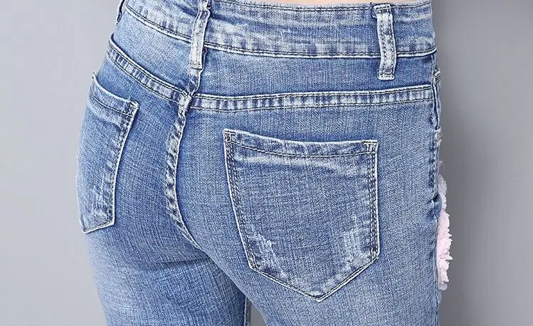 Новинка 2018 модные женские джинсовые брюки-карандаш со средней талией облегающие