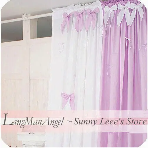 1 шт. розовые тканевые шторы с бантом синие фиолетовые принцессы свадебное