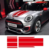 car styling front bonnet rear stripes hood trunk engine cover decal car stickers for bmw mini john cooper works f56 jcw
