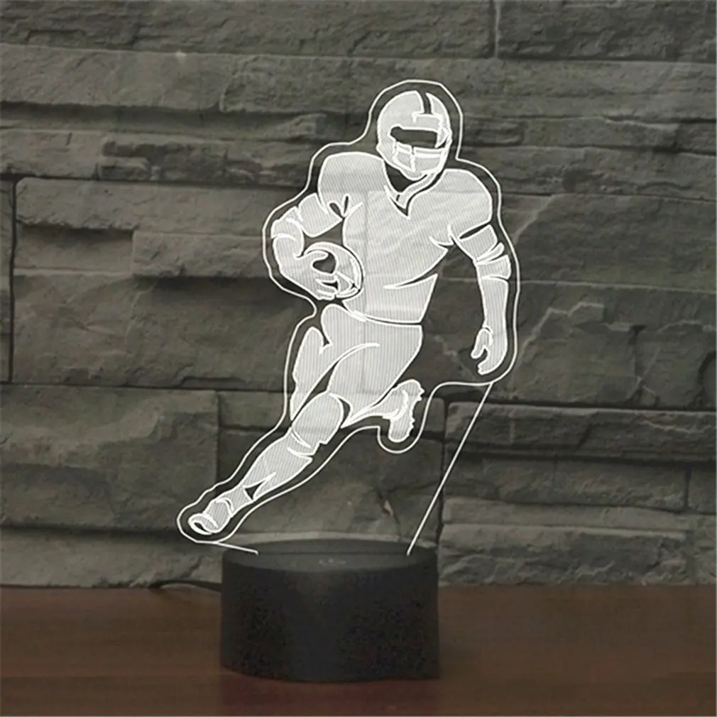 Спортивная форма сенсорная настольная лампа 7 цветов меняющая 3D светодио дный