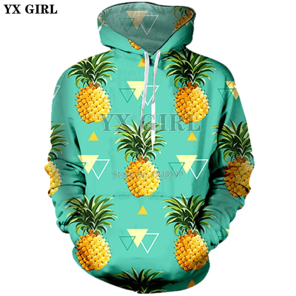 

YX GIRL Drop shipping Pineapple hoodies Men Women streetwear Fashion hoodie 3d Printed Casual Sweatshirt sudadera hombre