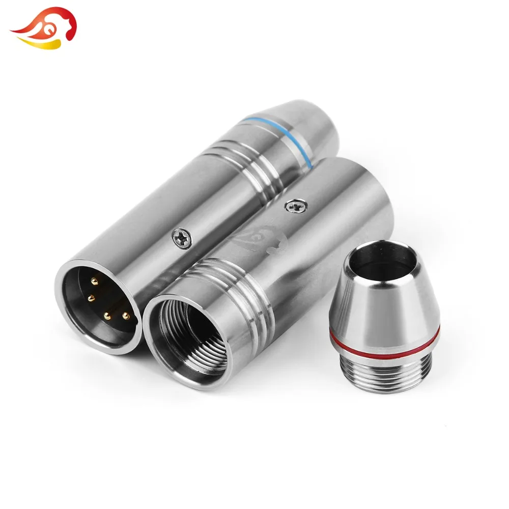 QYFANG 4 контактный разъем для колонок 2 шт. XLR из нержавеющей стали провод
