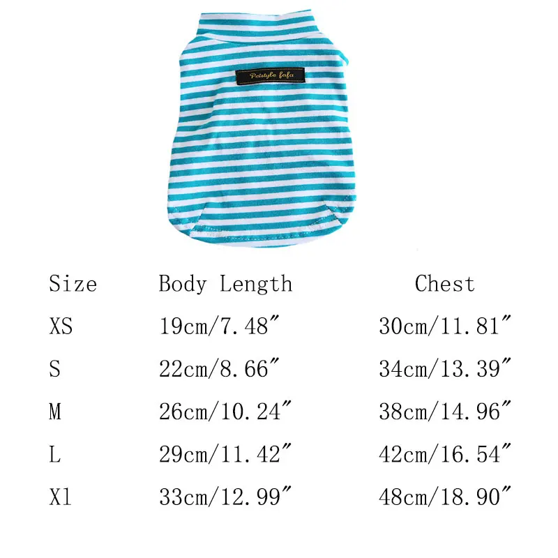 Light blue vest Жилетка в полоску для собак, комбинезон для собак, футболка для собак, весенне-летняя одежда для щенков, кошек, Тедди, четыре ноги, одежда XS M L XL DOGGYZSTYLE - Цвет: Light blue vest