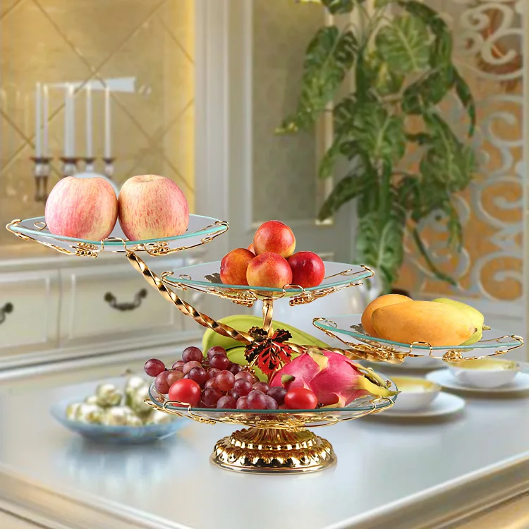 Европейский ужин аутентичный трехслойный лозы винограда стеклянный лоток для