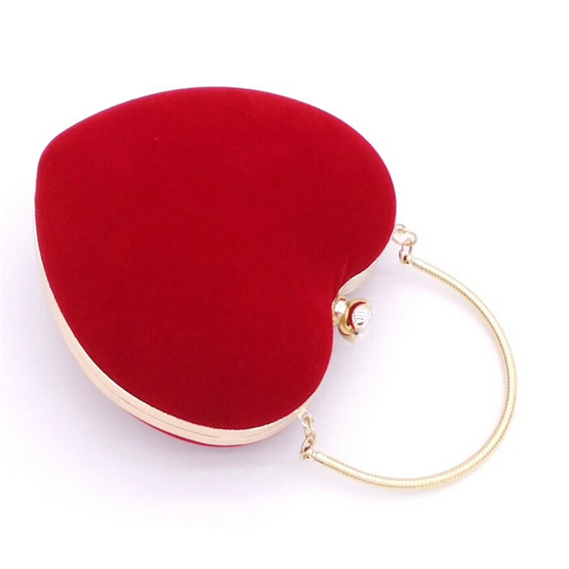 В форме сердцы чёрная/красная вечерняя сумочка Для женщин Свадебные милые сумки