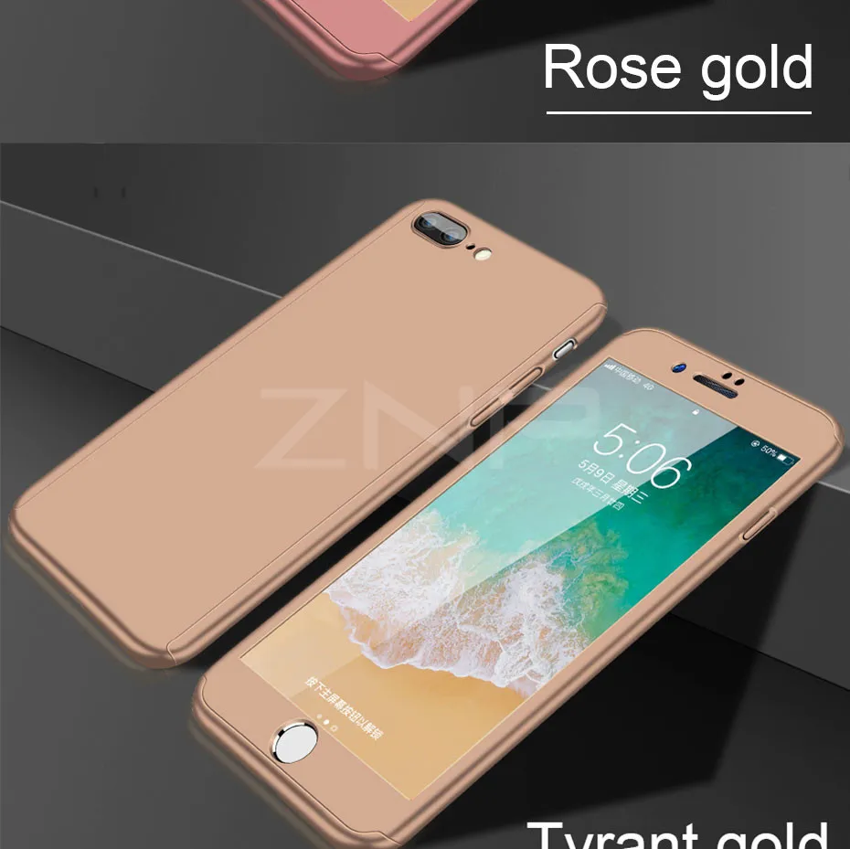 ZNP 360 градусов полный чехол для телефона s для iPhone 6 6s 7 8 Plus 5 5S SE X противоударный чехол для iPhone 8 Plus 6 6s чехол со стеклом