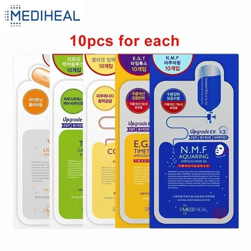 10 шт. MEDIHEAL уход за кожей лица маска листы обернутая маска против морщин увлажняющая подтяжка кожи лица усадочная пор корейская косметика