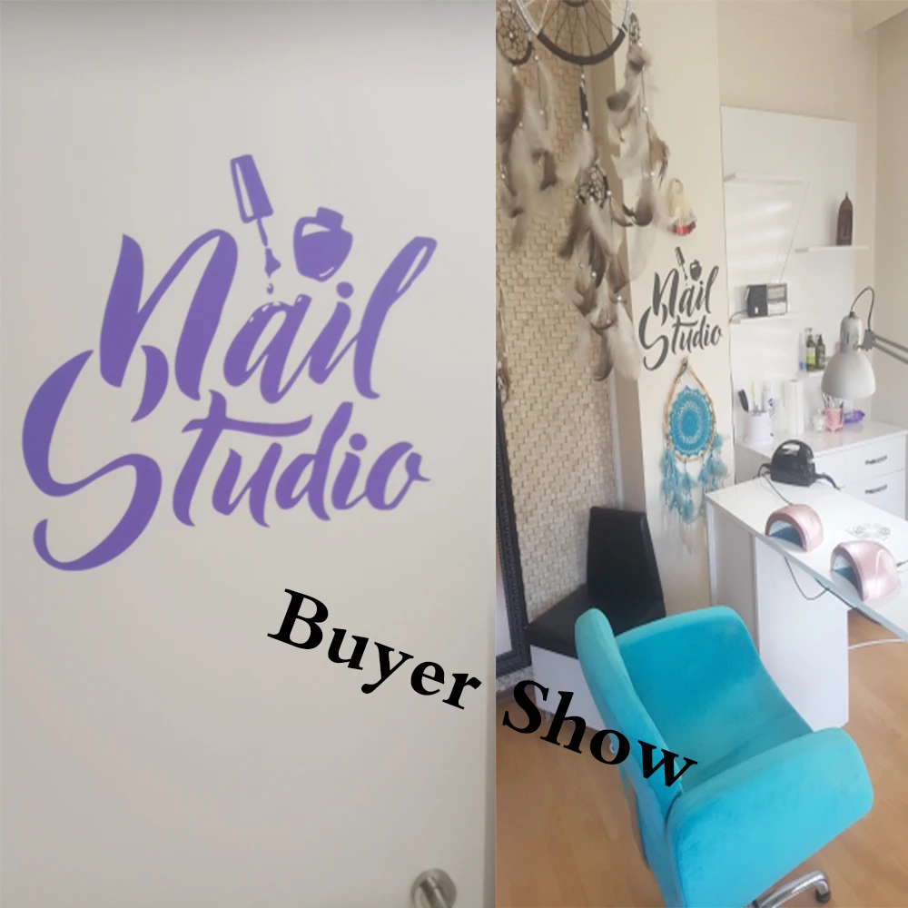 Hot Sale Beauty Salon Wall Decals Nail Polish Wall Sticker For Nail Studio Logo Vinyl Stickers Manicure Pedicure Wallpaper Decal