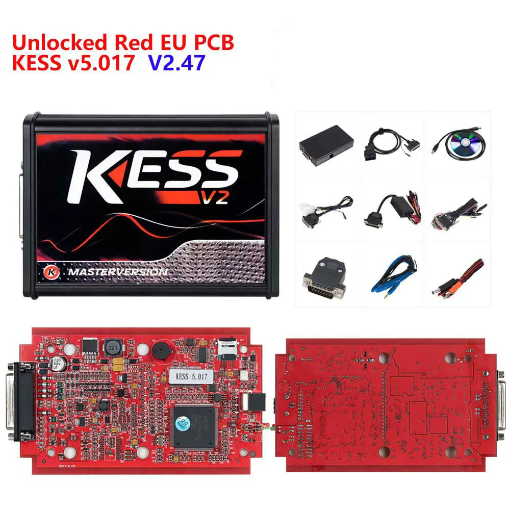 KESS V2.47 Красный KESSv2 V5.017 V2.47 KTAG V7.020 V2.25 без жетона лимит 4 светодиодный ЭБУ программист инструмент KESS V2 V5.017 KTAG v7.020 для автомобиля грузовика - Цвет: KESS V2.47