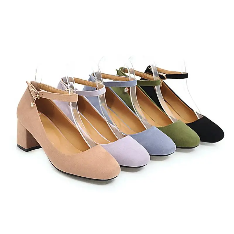 FAMSO/большие Size34-43 Новинка 2019 года сезон весна женские туфли-лодочки из флока с