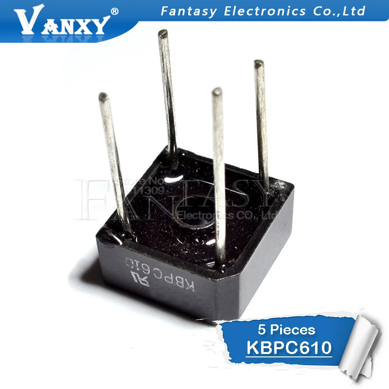 5 шт. KBPC610 BR610 диодный мост 1000 В 6A BR-6 мост выпрямитель новое и оригинальное IC