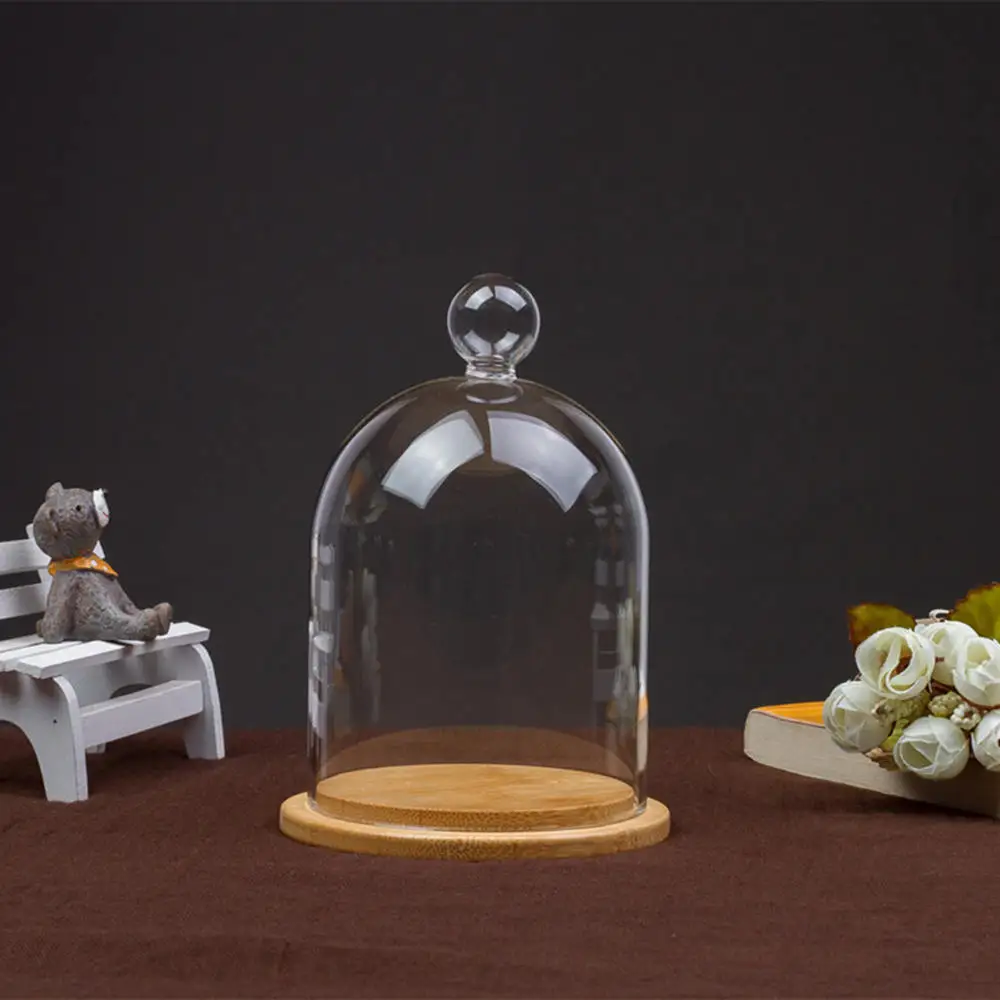 Руководство DIY Ваза Цветочная стеклянная крышка деревянная основа Ароматерапия Свеча Пылезащитная крышка цветочный горшок пейзаж домашний Декор Орнамент