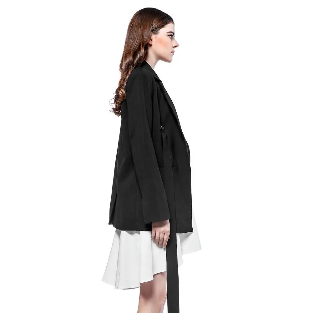 GETSRING, женский белый блейзер, пиджак, блейзеры, винтажные Белые Официальные куртки, пальто для женщин,, длинный рукав, бандажные блейзеры, элегантные, Новинка