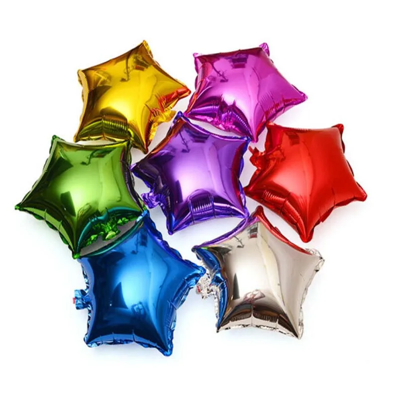 5pc five-pointed star aluminum foil balloon birthday party 18 inch large inflatable gift wedding | Дом и сад