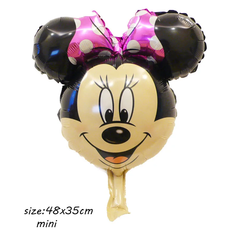 mini pink head 1 шт. 112 см большие воздушные шары из фольги Микки и Минни, украшения для дня рождения, классические детские игрушки с героями мультфильмов, подарки, надувной воздушный шар с гелием - Цвет: mini pink head
