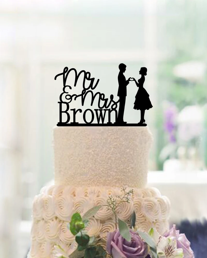 Mr &amp Mrs свадебный торт Топпер невесты и жениха персонализированные имя Toppers