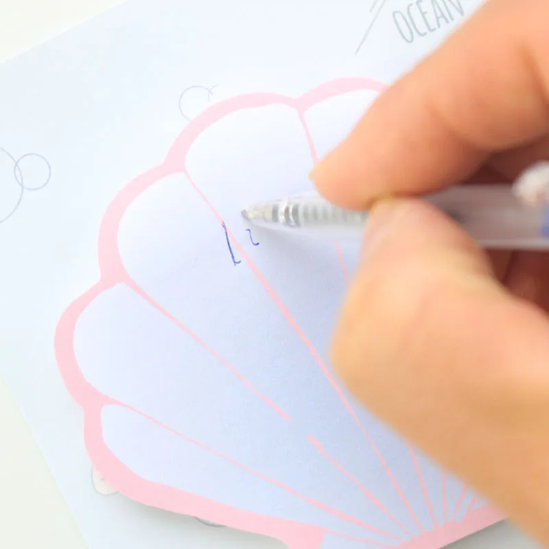 Новинка милый креативный липкий блокнот Domikee в форме ракушки для офиса и школы с