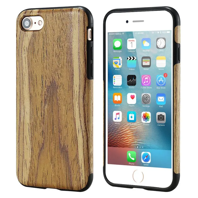 Kisscase мягкие ТПУ снарядов для iPhone 5 5S SE X 10 древесины искусственная кожа Чехол для телефона для iPhone 6 6s 7 8 Plus телефон Интимные аксессуары чехол на айфон 5 5s X 10 чехол на айфон 7 8 чехол на айфон 6 6s - Цвет: Brown