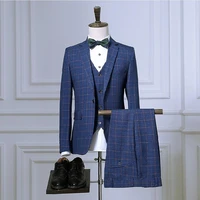 custom jacketpantsvest high quality plaid wedding suits men blazer men wedding dress stripe mens dress suits ropa de hombre