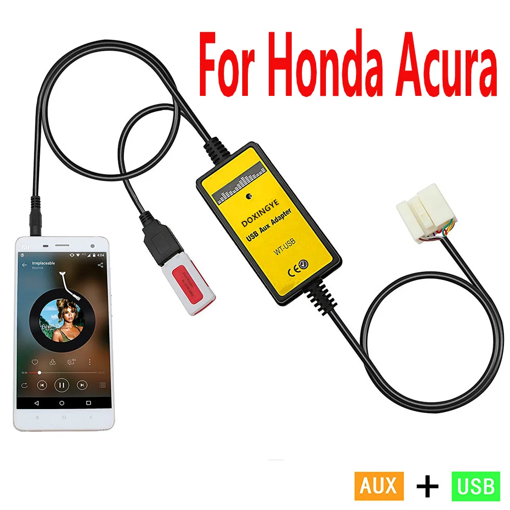 3 5 мм AUX USB кабель Музыка адаптер для Honda CRV Accord Civic ДЖАЗ Fit|Автомагнитолы| |