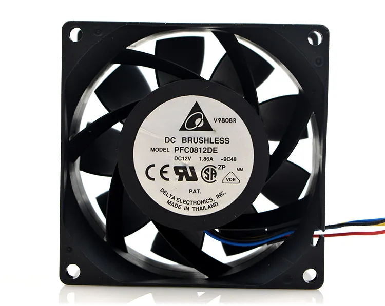 Новый оригинальный PFC0812DE 8 см 12В 1.86A 8038 4-проводной PWM мощный вентилятор высокого давления