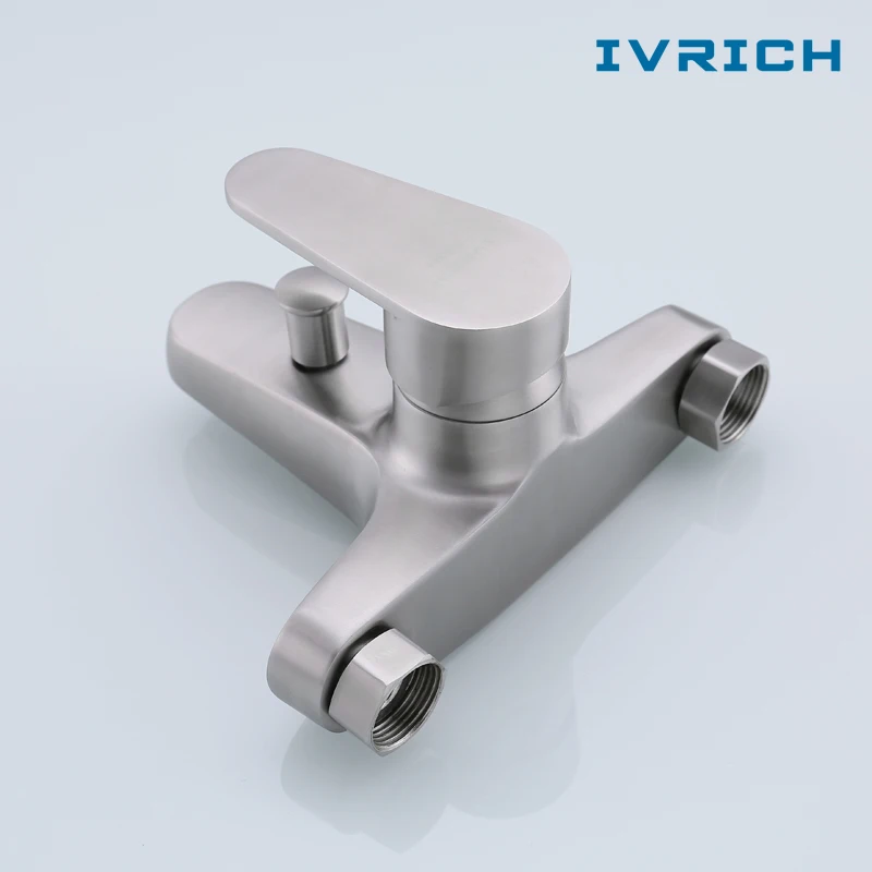 IVRICH двойной Функция ванной кран SUS304 нержавеющей Матовый настенные Тип прочный