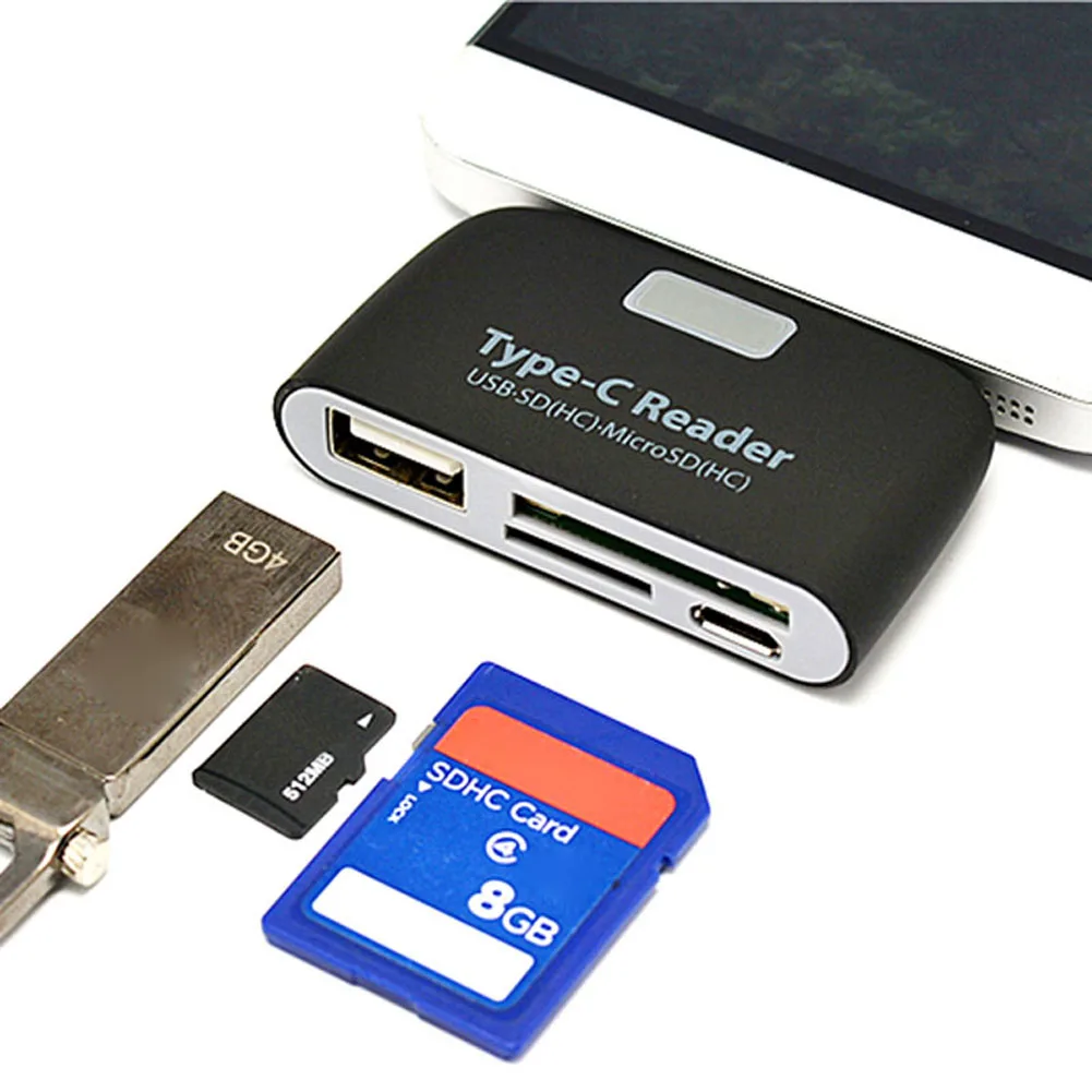 4 в 1 USB Type-C кардридер OTG TF Micro SD карты адаптер Зарядка для Macbook Phone Tablet XR649 |