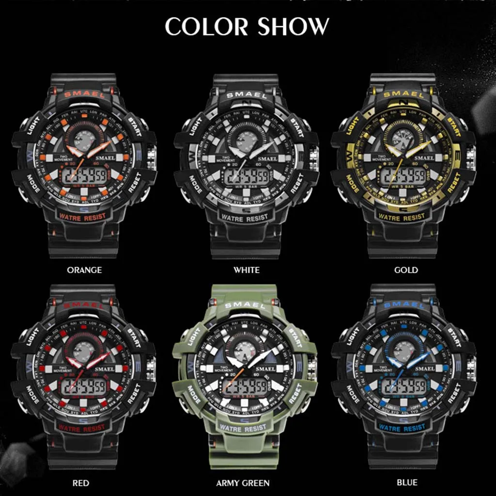 Reloj relogio повседневные часы мужские водонепроницаемые наручные часы светодиодный цифровые часы мужские спортивные часы reloj hombre relogio Hot#10