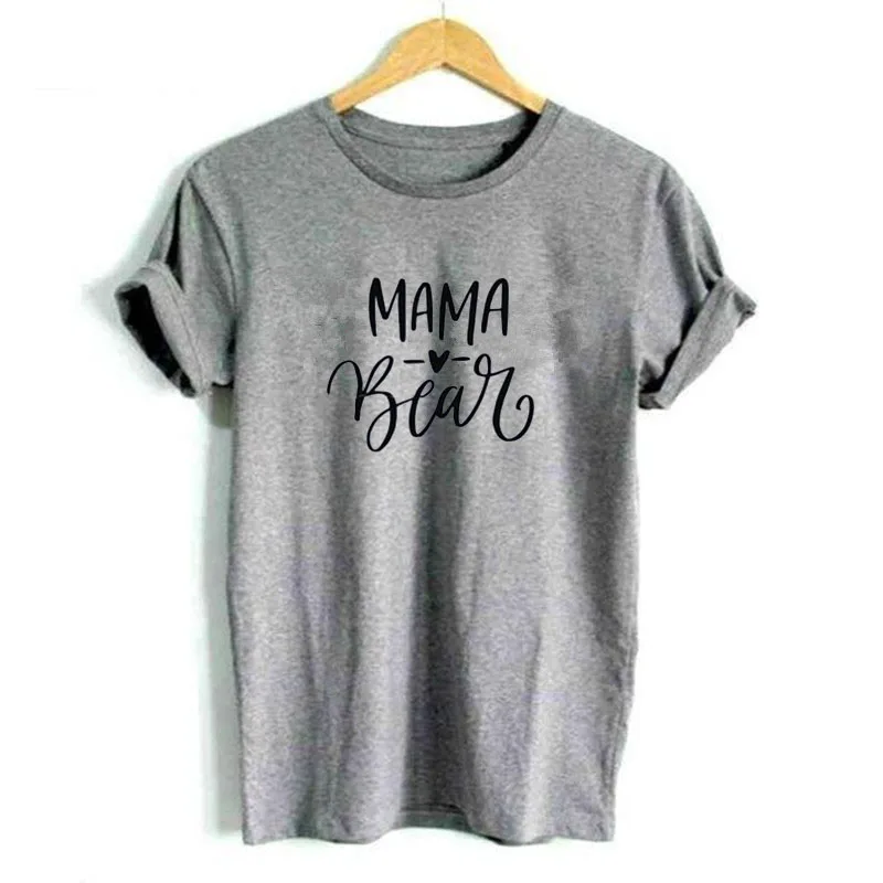 Медведя и надписью Mama принт Забавные футболки женская летняя обувь Kawaii футболка
