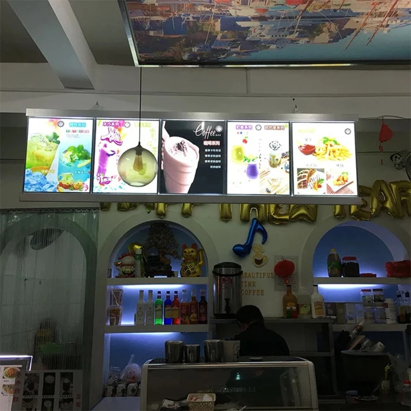 3 шт. тонкая алюминиевая рамка акриловые светодиодные панели для меню с