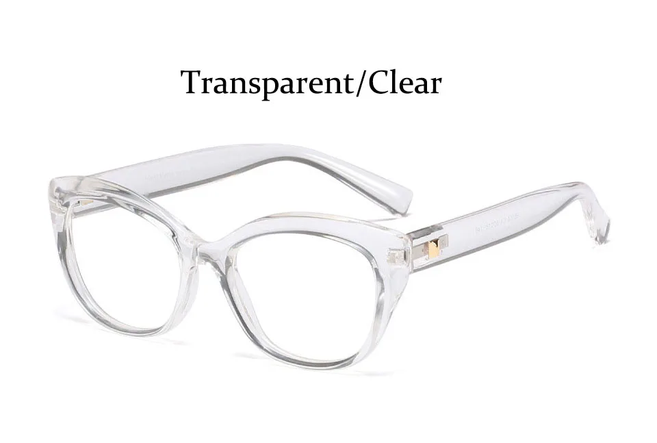 Transparent Clear Очки модные кошачьи глаза очки ретро фирменный дизайн овальные прозрачные женские очки оправа для очков для женщин - Цвет оправы: Transparent Clear