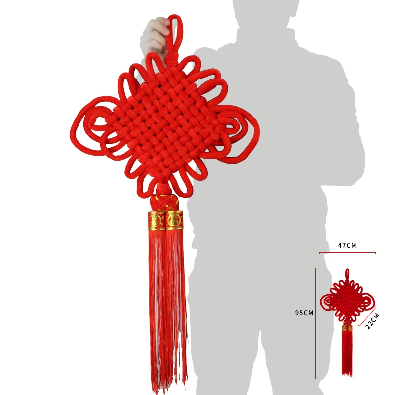 1.5cm 10 Knots Украшение для свадебной комнаты, 1 шт., красный большой китайский узел, кисточка, красивый удачный подарок для гостиной, украшение, счастье - Цвет: 1.5cm 10 Knots