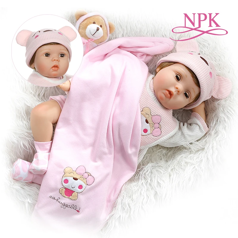 Мягкая кукла NPK 55 см мягкая силиконовая reborn baby глаза мигание милый подарок на день
