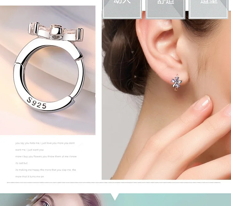 Женские серьги-гвоздики из серебра 925 пробы с фианитом | Украшения и аксессуары