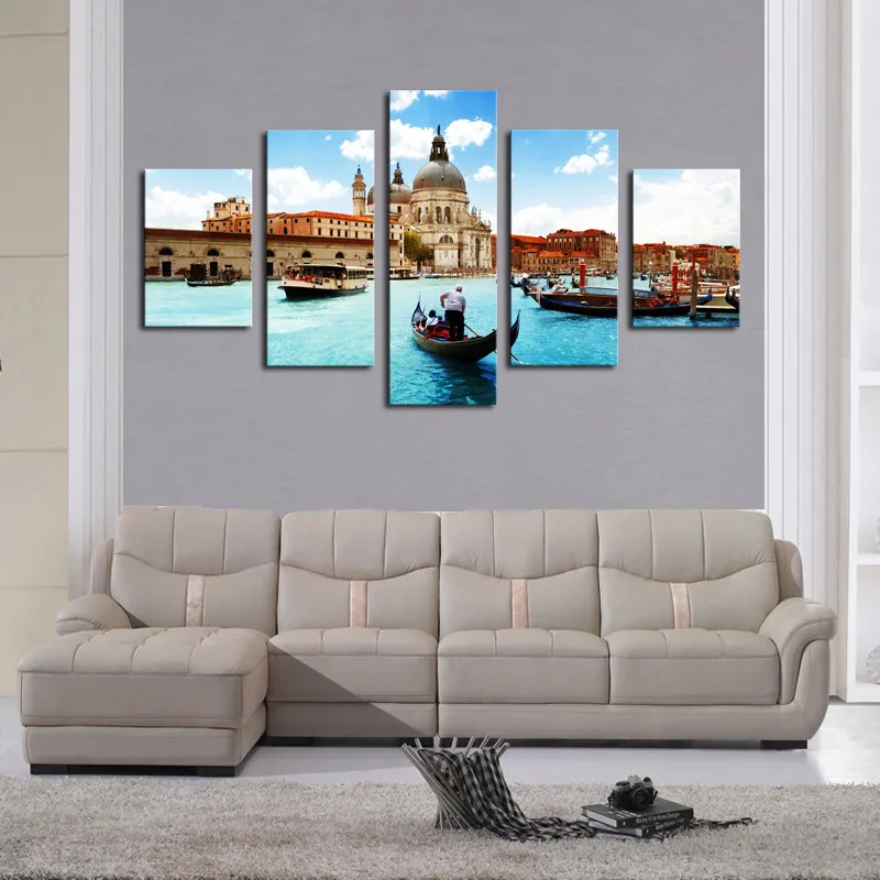 

5d diy magic diamond painting water city cross stitch crystal round sets home decorative diamond embroidery 5 parts / sentence