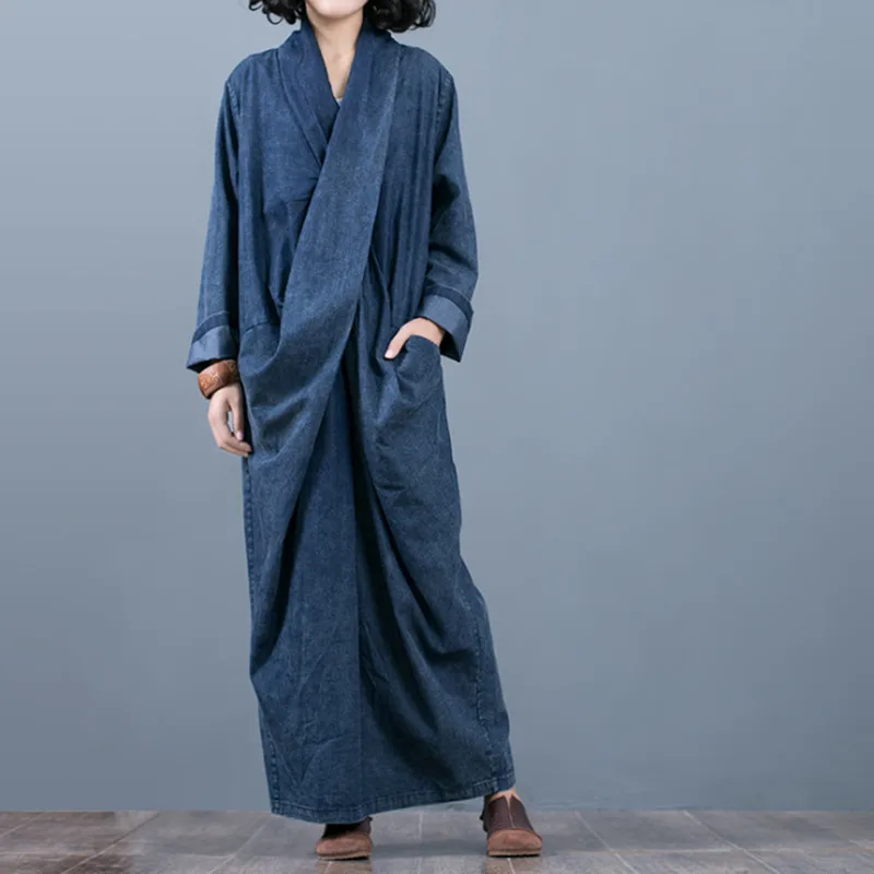 Бесплатная доставка 2021 Новые Модные свободные прямые джинсовые платья женские