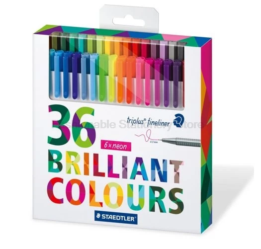 STAEDTLER 334 C36 36 цветов художественные маркерные ручки набор 0,3 мм мелкая рисованная точка художественная маркер ручка чернила на водной основе без токсинов дизайн креативный набор