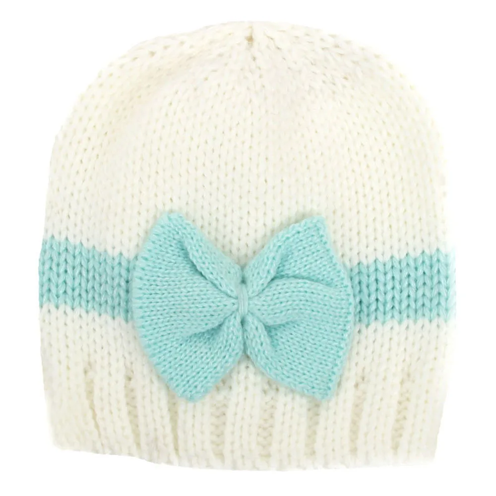 

10pcs/lot Newborn Beanie Girls Cotton Knit hats- crochet hats with bowknot -high elastic bow hats