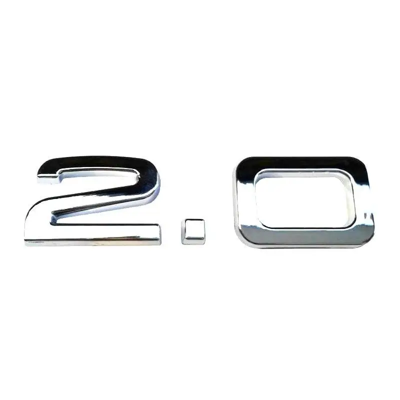 

3D Plastic Chrome Plated 2.0 Car Stickers Emblems Badges Emblemes Emblema