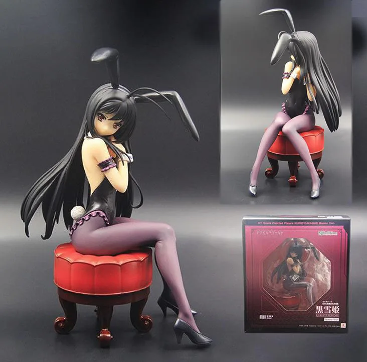 

20cm Anime Accel World Sexy figures Kuroyuki hime Bunny Girl Ver. Sexy PVC Action Figure Collection Model Toy
