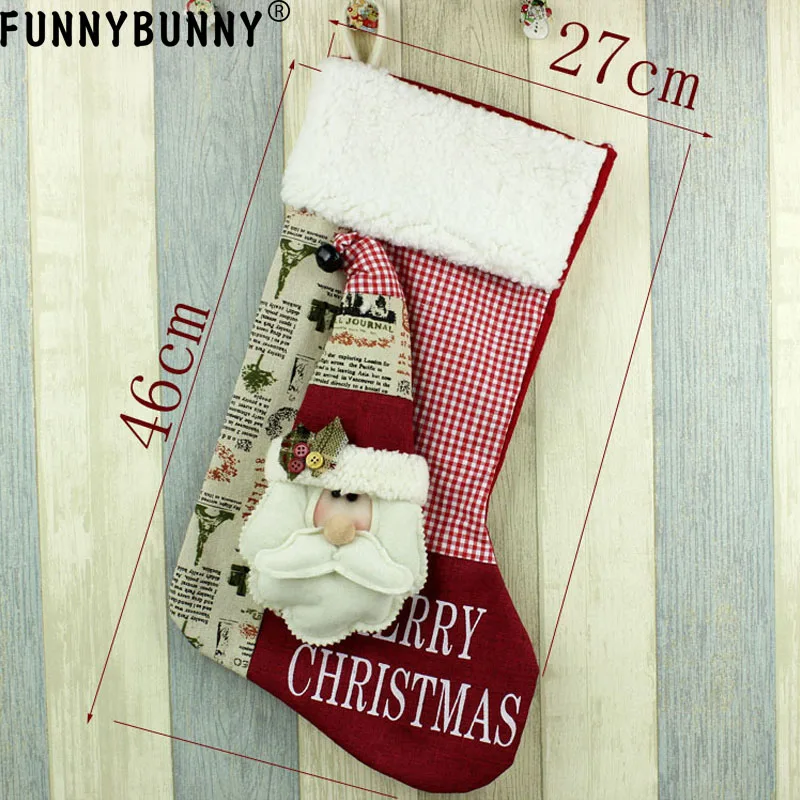 FUNNYBUNNY/рождественские чулки Носки ярких цветов украшение для дома Рождественский