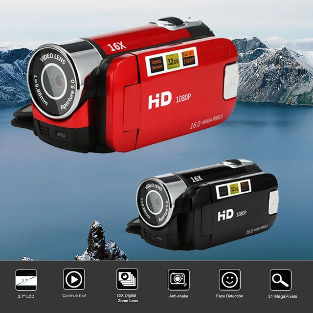 Видеокамера HD 1080P портативная цифровая камера 16X с цифровым зумом мини носимые
