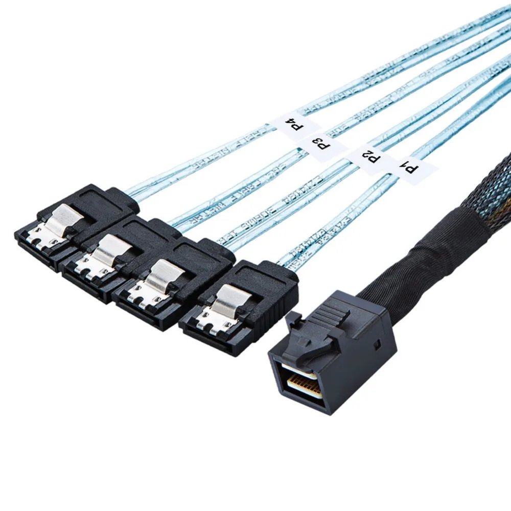 Кабель Mini SAS внутренний кабель HD (стандартный хост) на 4 SATA (целевой) кабеля