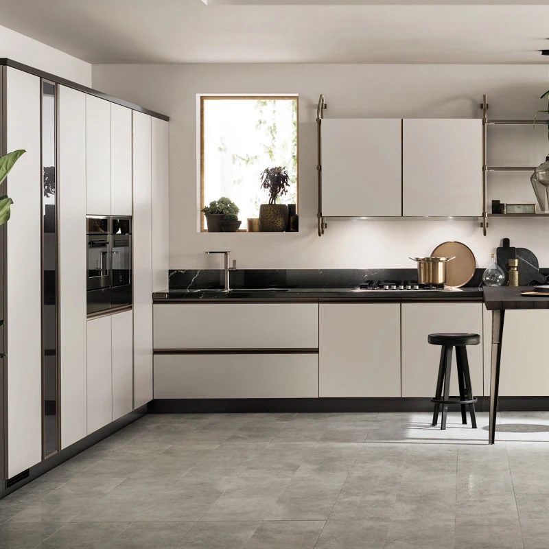 Меламиновая Водонепроницаемая кухонная мебель современный роскошный кухонный