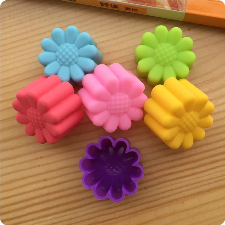 5 шт. силиконовая форма для тортов 3 см подсолнуха шоколада цветов кексов