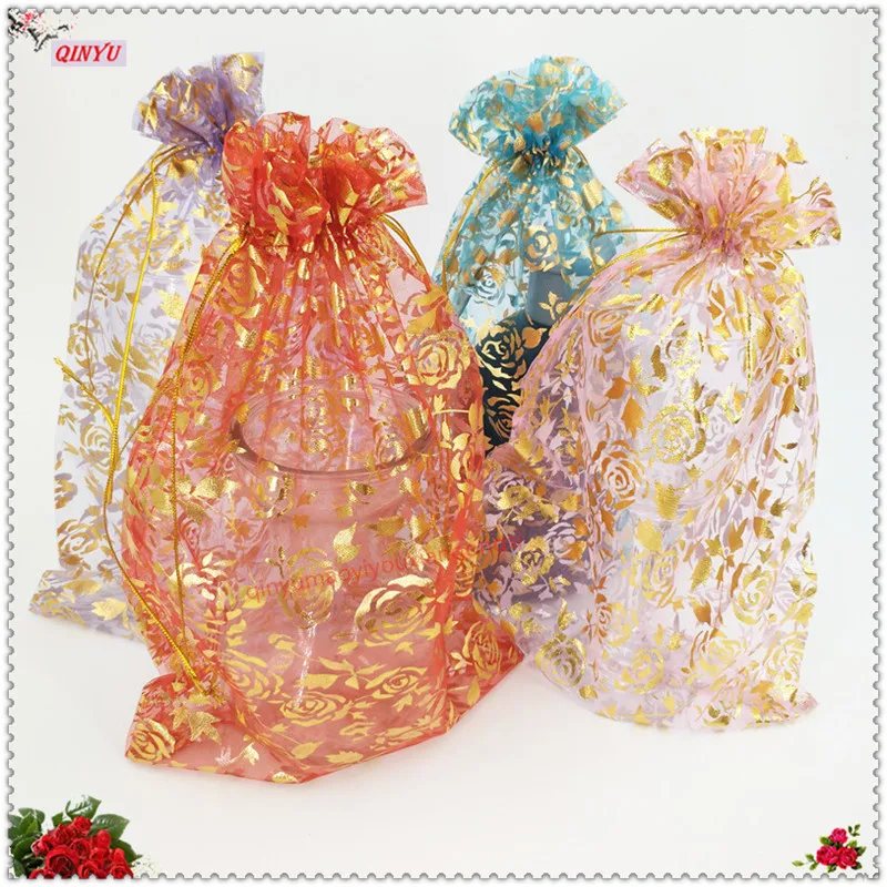 Свадебный подарок DIY органза мешки 100 шт Упаковка 13 см x 18 Сумка из органзы