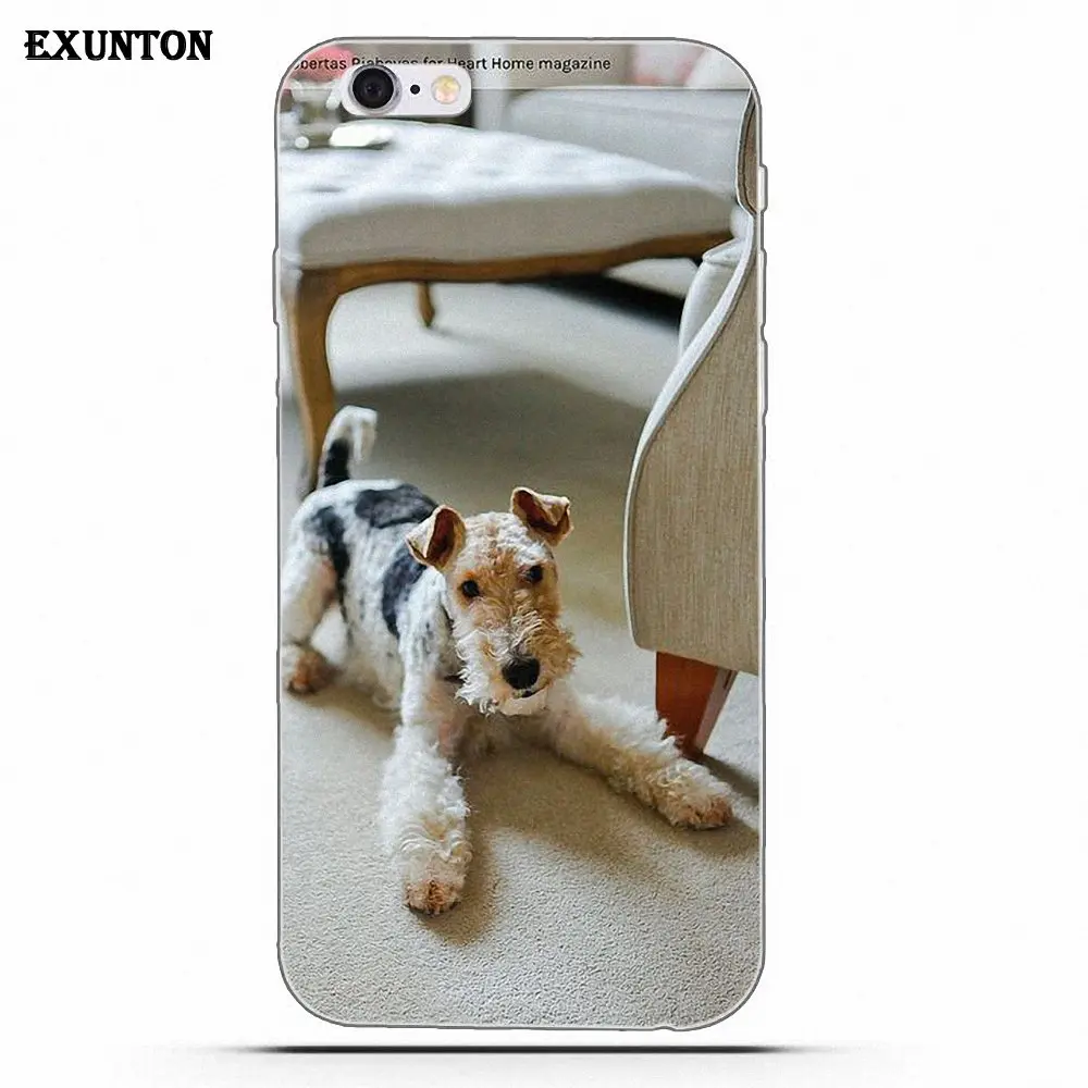 as picture Провод Фокс терьер с очками ТПУ стиль для Apple iPhone 4 4S 5 5C SE 6 6S 7 8 Plus X - Цвет: as picture