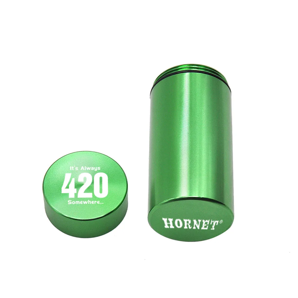 Green-420-Hornet Водонепроницаемый резиновый герметичный алюминиевый чехол для таблеток с логотипом, контейнер, чехол для хранения - Цвет: Green-420-Hornet