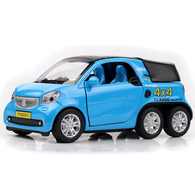 Модель автомобиля HOMMAT 1:24 Smart Fortwo 4x4 модель пикапа из сплава литой игрушечный
